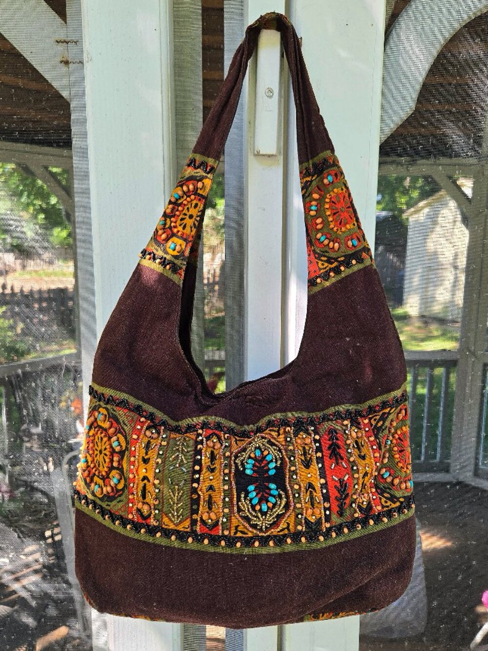 Embroidered beaded purse